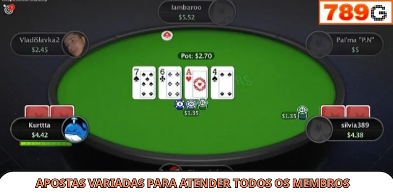 Apostas variadas para atender todos os membros